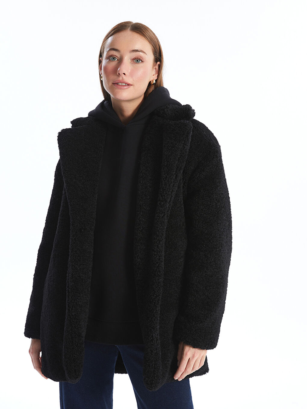 Jacket NeckPlain Long Sleeve Women s Teddy Coat W4CR88Z8 CVL W4CR88Z8 CVL LC Waikiki
