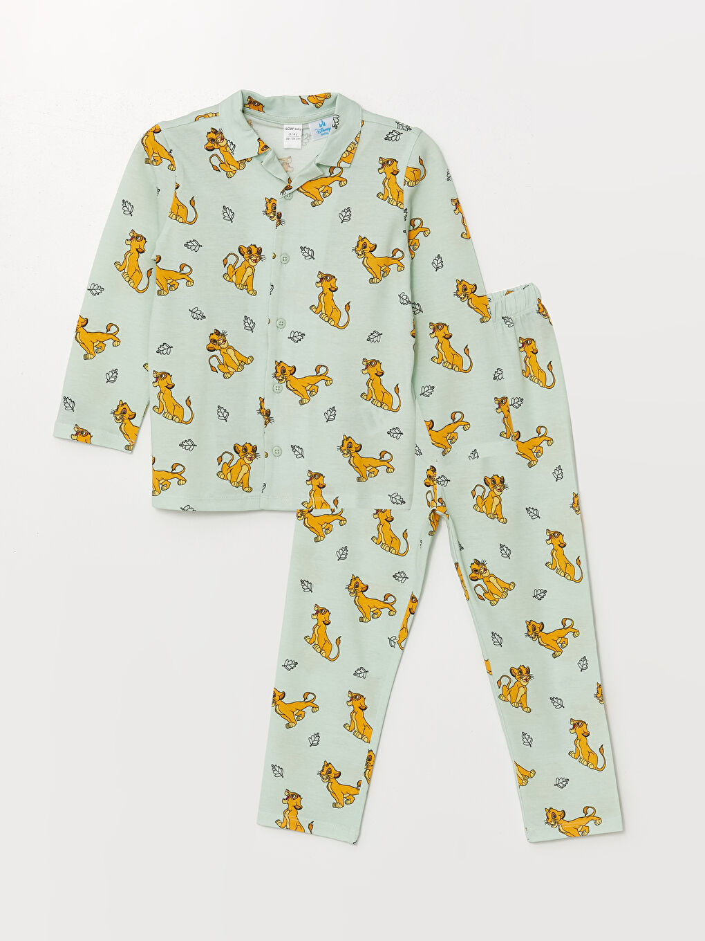 Polo Neck Long Sleeve Lion King Printed Baby Boy Pajama Set W4CV00Z1 LRN W4CV00Z1 LRN LC Waikiki