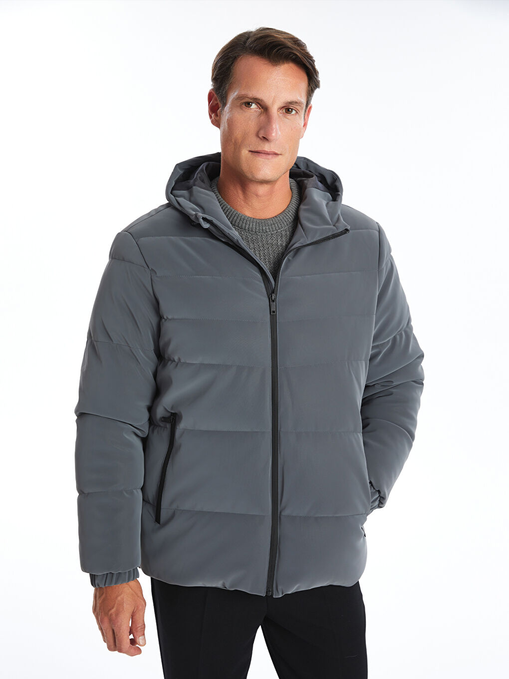 Standard Fit Hooded Men s Puffer W4DE87Z8 HGL W4DE87Z8 HGL LC Waikiki