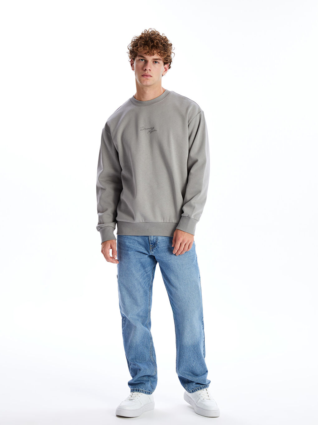 Crew Neck Long Sleeve Men's Thick Sweatshirt -W4DK37Z8-YBQ
