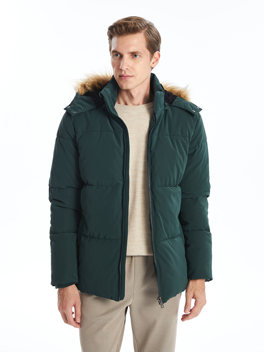SOUTHBLUE Standard Fit Hooded Men's Puffer Coat -W4DK82Z8