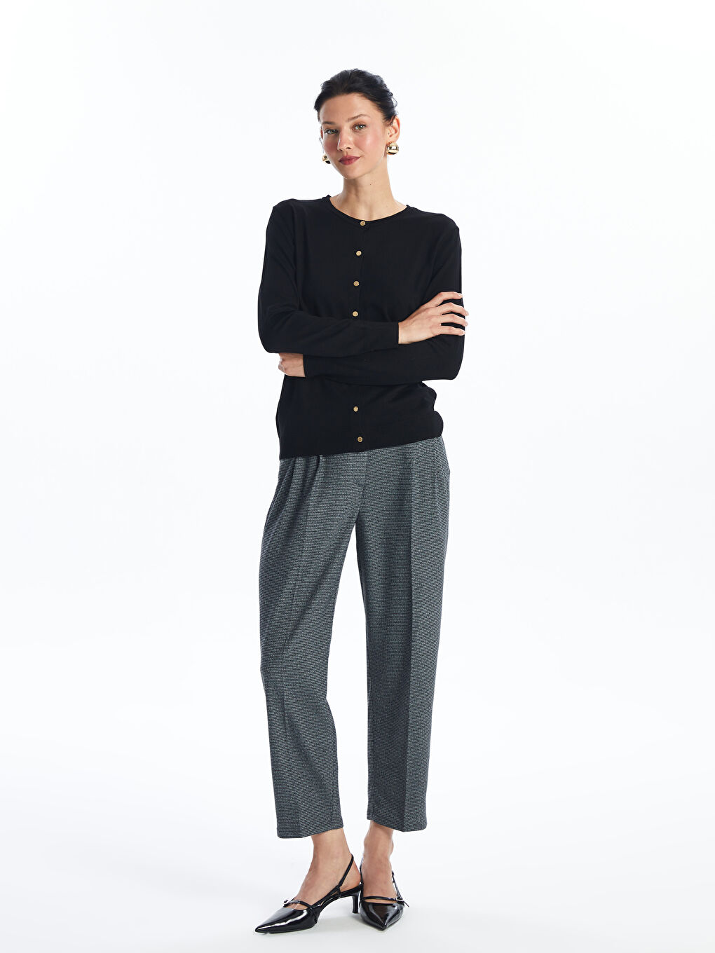 Elastic Waist Plaid Women's Trousers -W4DO72Z8-LKX