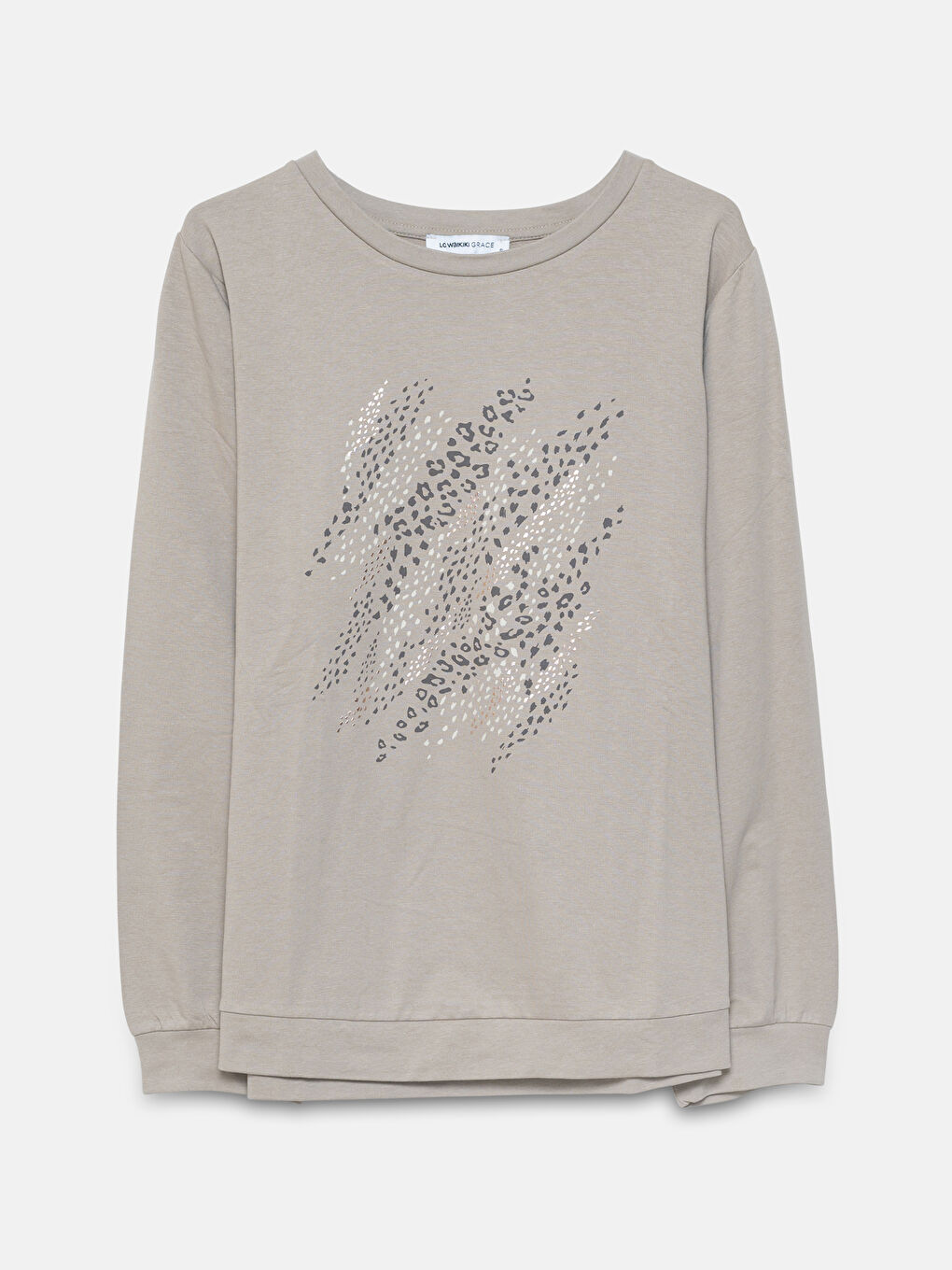 Printed Crew Neck Sweatshirt W4DV84Z8 GX6 W4DV84Z8 GX6 LC Waikiki