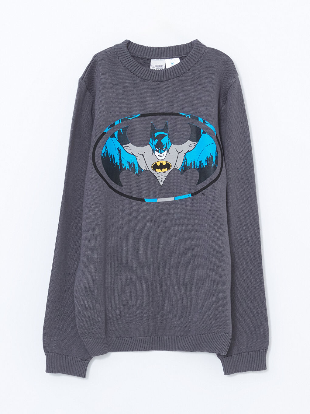 Crew Neck Batman Printed Boy s Knitwear Sweater W4EB10Z4 VFB W4EB10Z4 VFB LC Waikiki
