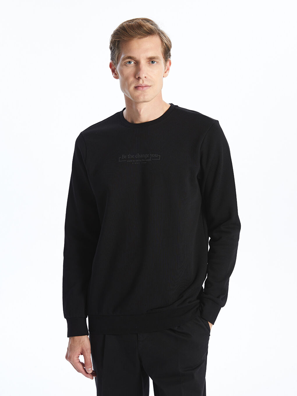 Crew Neck Long Sleeve Printed Men s Thick Sweatshirt W4EB26Z8 CVL W4EB26Z8 CVL LC Waikiki