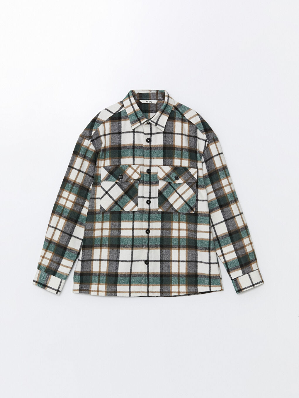 激安アウトレット Relaxed Fit Long Sleeve Plaid Men's Lumberjack Shirt Jacket メンズウェア