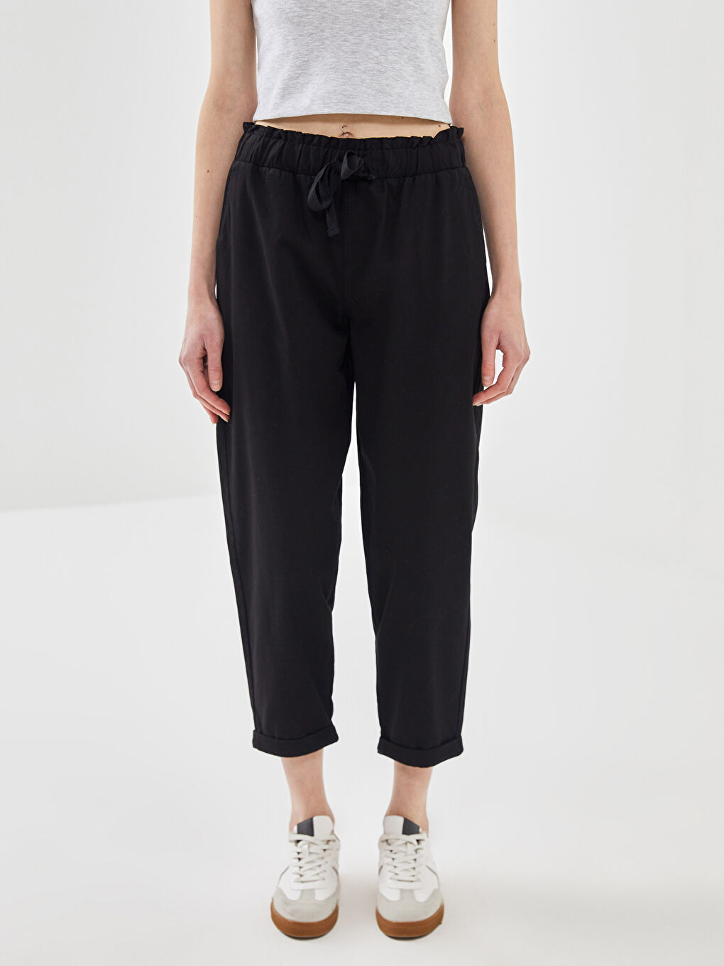 Elastic Waist Loose Fit Women's Pants -W4EO53Z8-CVL - W4EO53Z8-CVL - LC  Waikiki