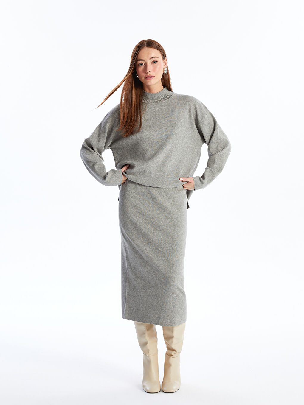 GREY Skirt W4FE01Z8 DD0 W4FE01Z8 DD0 LC Waikiki