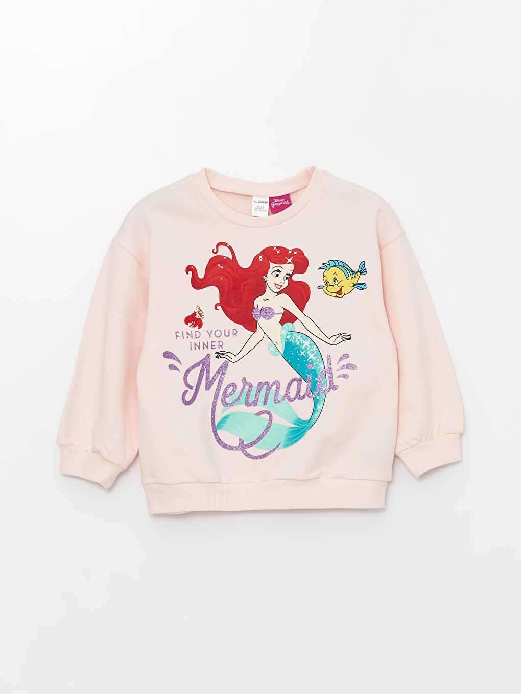 Crew Neck Long Sleeve Ariel Printed Girls Sweatshirt W4GY73Z1 FUG W4GY73Z1 FUG LC Waikiki
