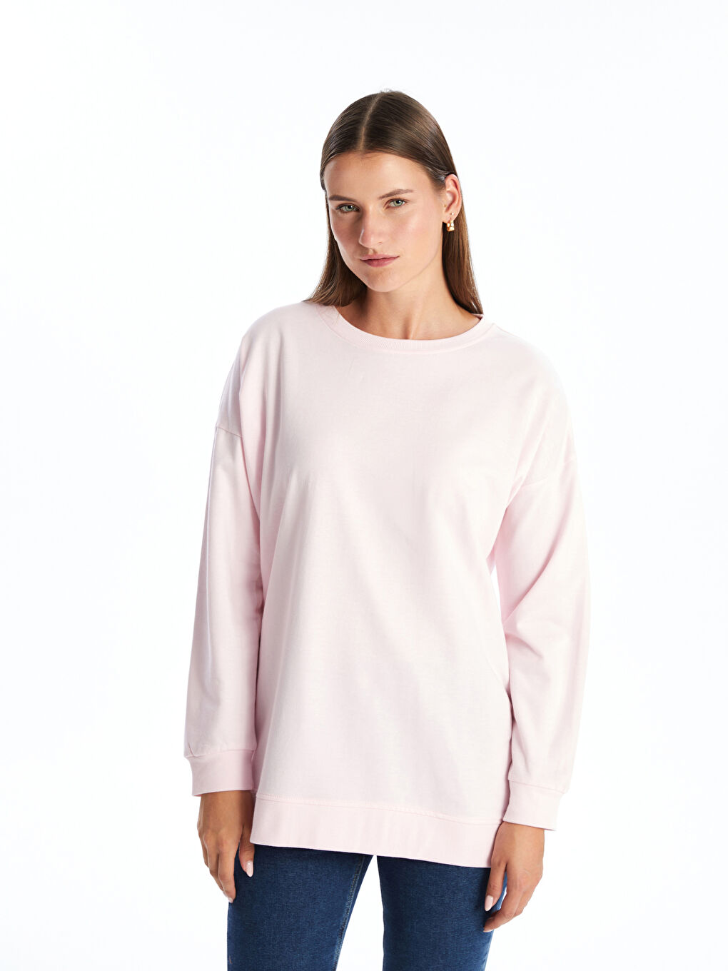 Womens crew neck tunic sweatshirt outlet