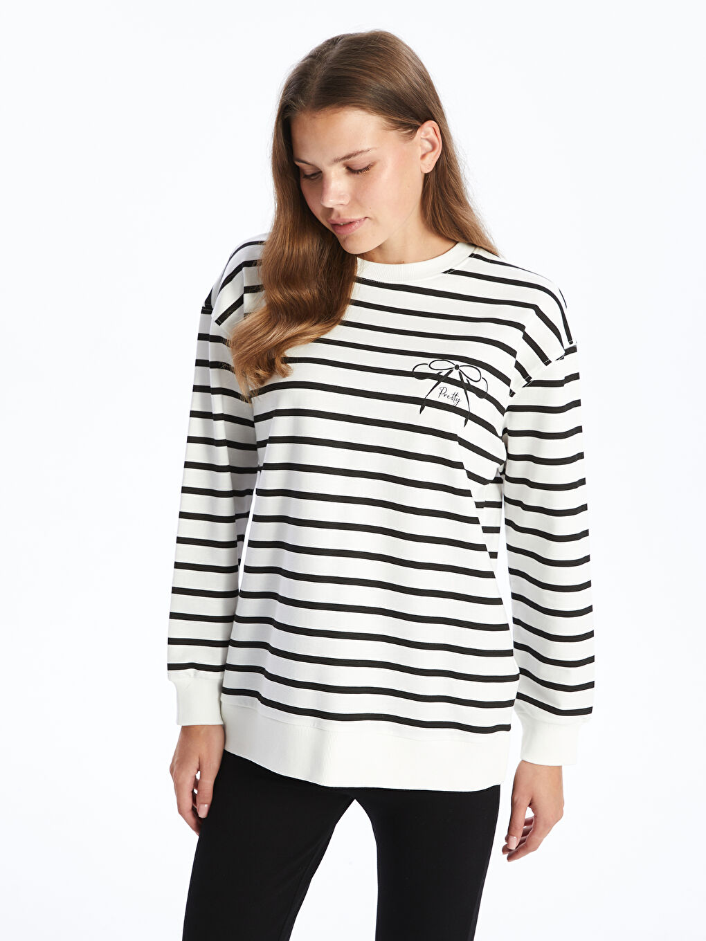 LC WAIKIKI Crew Neck Striped Long Sleeve Women's Sweatshirt