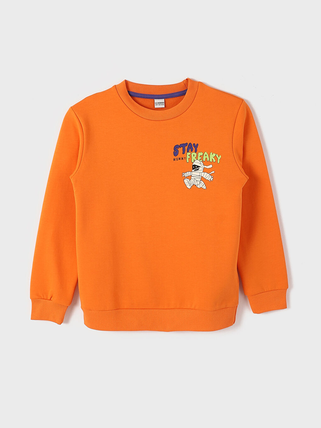 Crew Neck Printed Long Sleeve Boys' Sweatshirt -W4H454Z4-GND