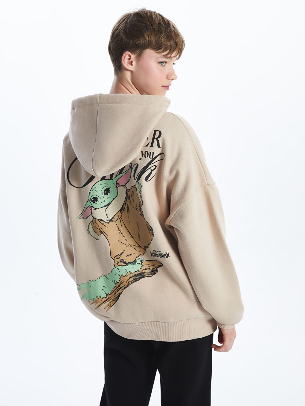 The Mandalorian Printed Oversize Women s Thick Hoodie W4H857Z8 EEV W4H857Z8 EEV LC Waikiki