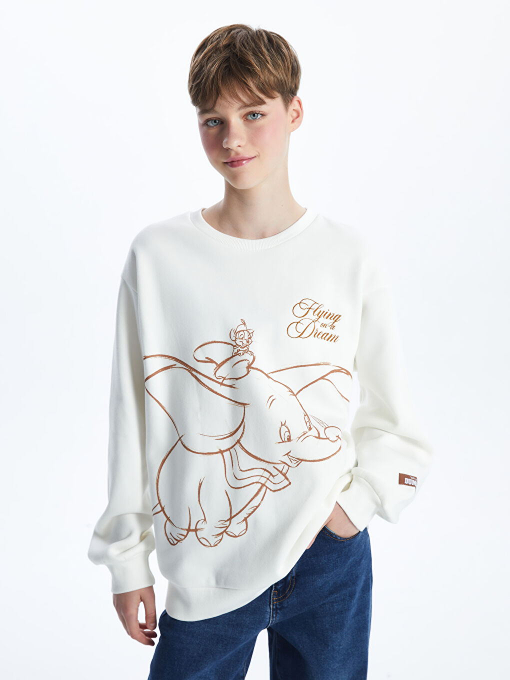 Crew Neck Dumbo Printed Women s Thick Sweatshirt W4HA30Z8 R9J W4HA30Z8 R9J LC Waikiki