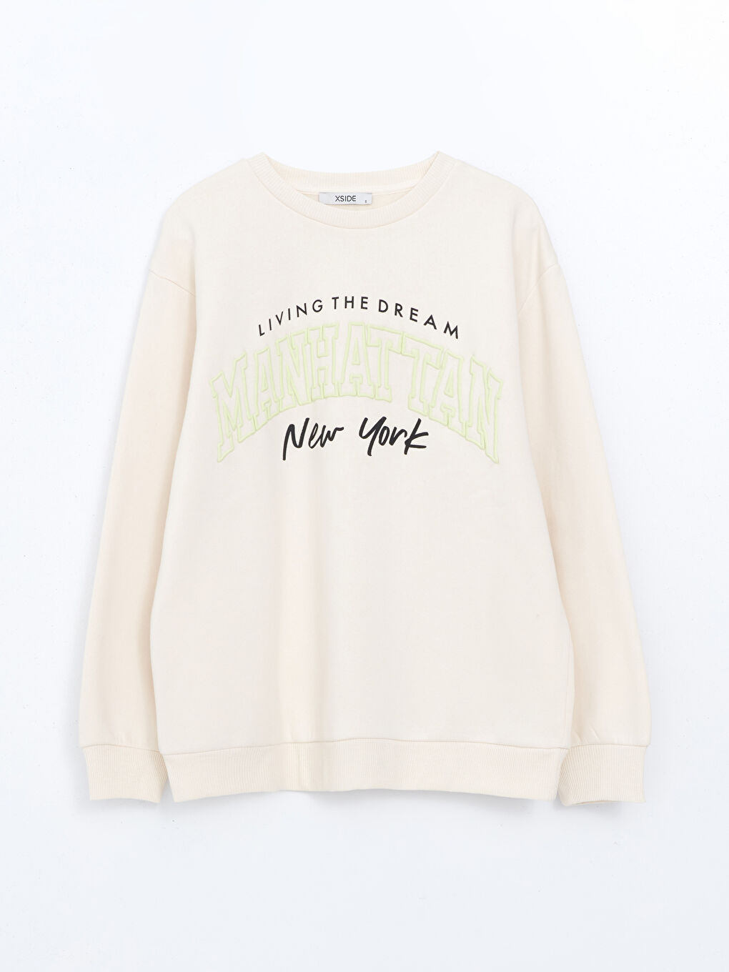本当に信頼出来る店 Printed Neck Crew Oversize Sweatshirt Thick Women's コスプレウィッグ