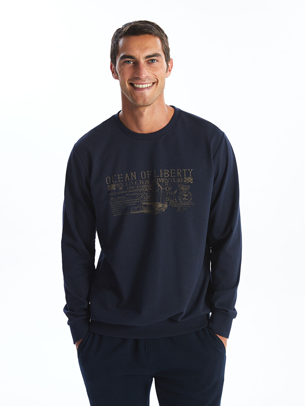 LC WAIKIKI Crew Neck Long Sleeve Printed Men's Sweatshirt