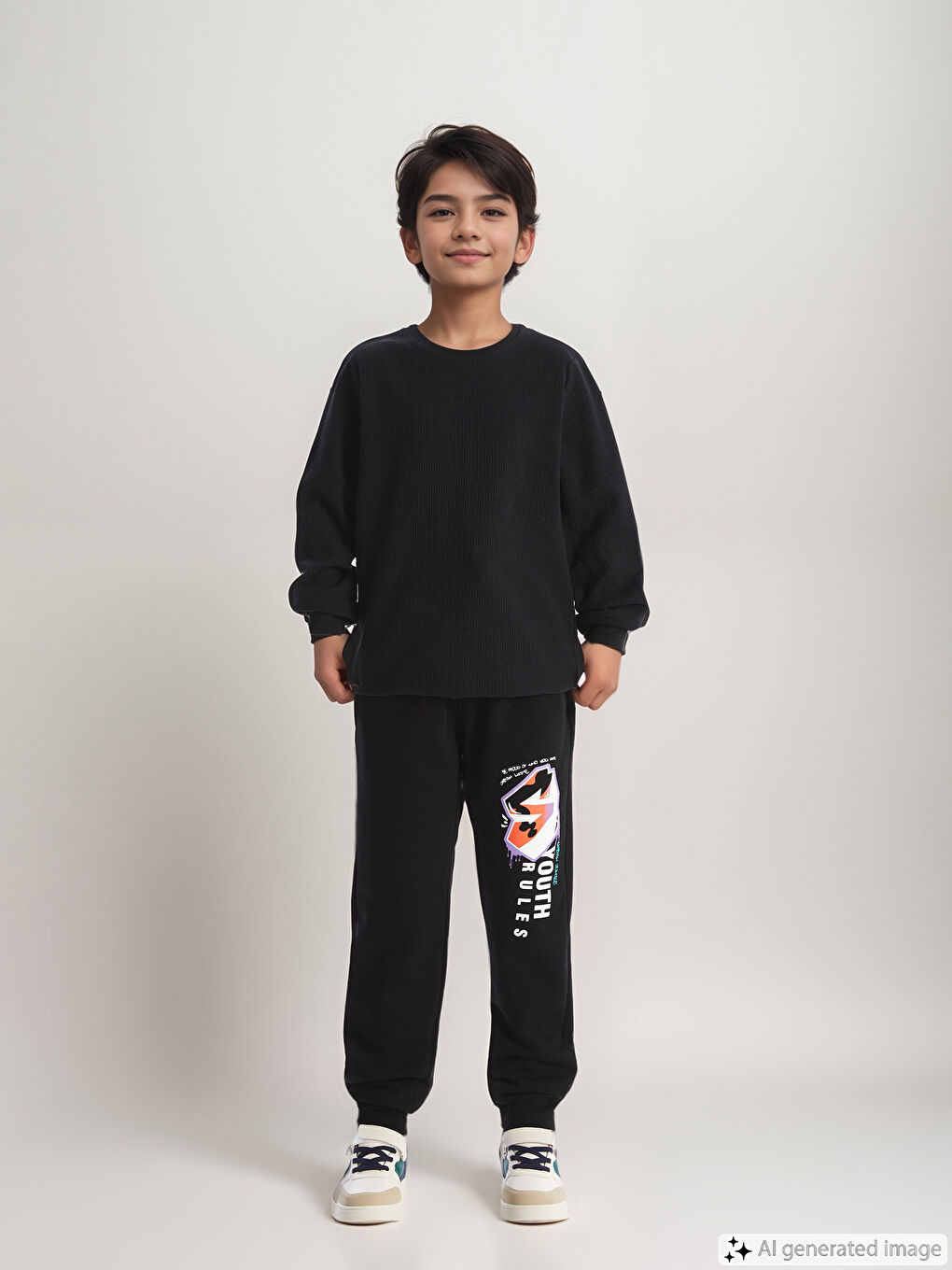 Boy's Thick Jogger Sweatpants with Elastic Waist -W4J849Z4 Boy's Thick Jogger Sweatpants with Elastic Waist -W4J849Z4