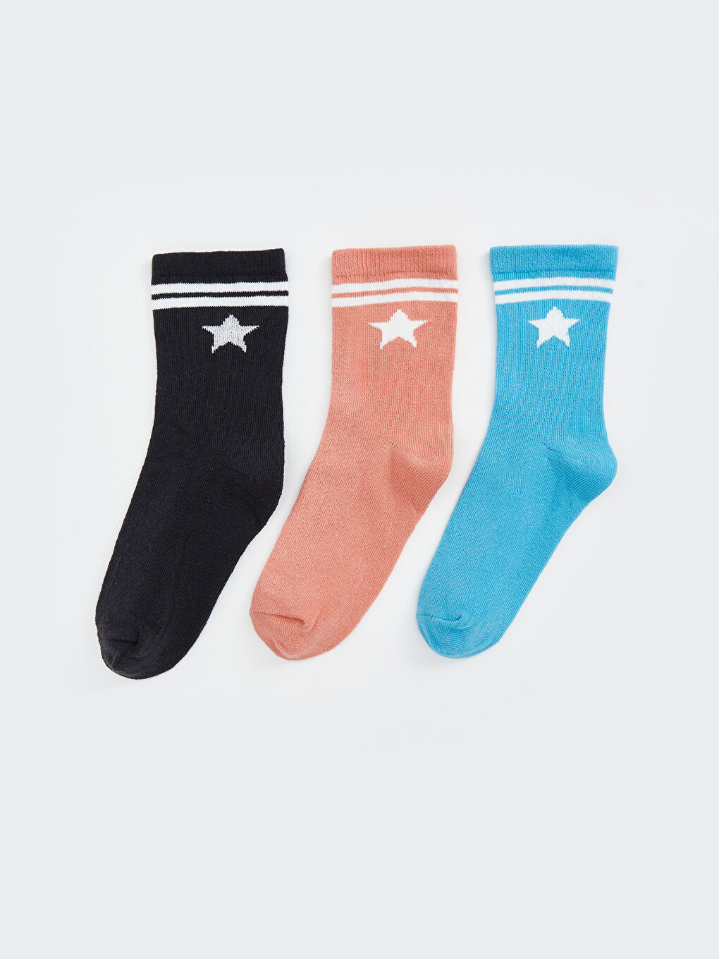 Patterned Girl Socket Socks 3-Pack -W4KF02Z4-FHC - W4KF02Z4-FHC - LC Waikiki