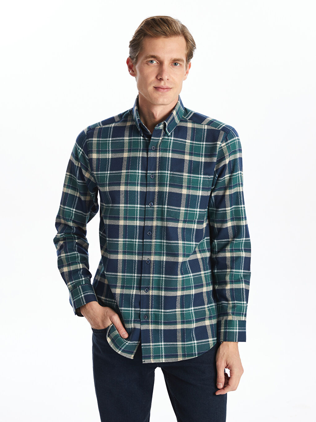 LC WAIKIKI Regular Fit Long Sleeve Plaid Men's Shirt