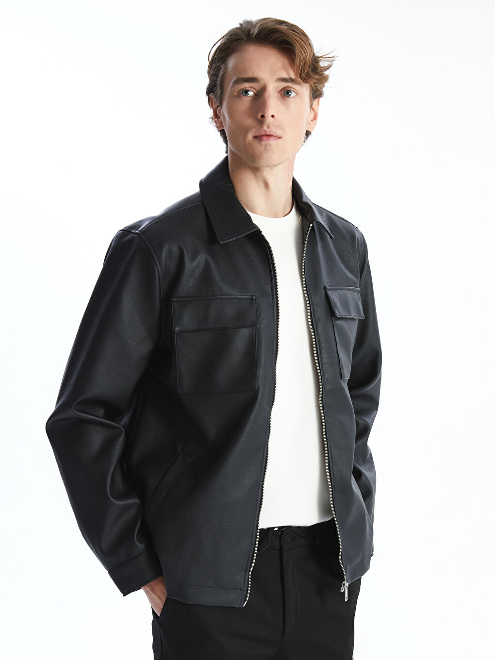 Shirt Collar Pocket Men's Thin Coat -S50096Z8-CVL - S50096Z8 Shirt Collar Pocket Men's Thin Coat -S50096Z8-CVL - S50096Z8