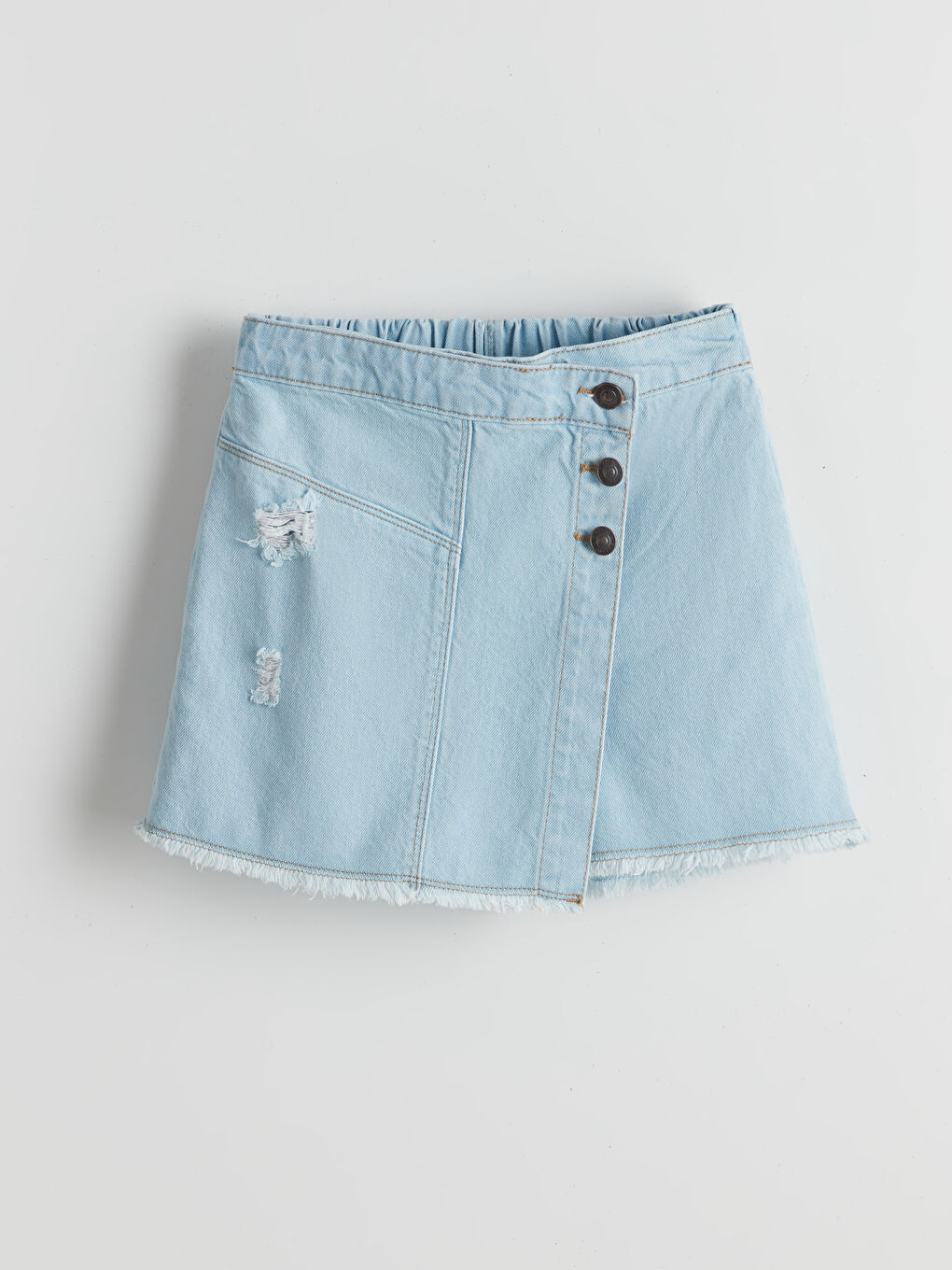 LC WAIKIKI Elastic Waist Girl Jean Short Skirt -S50484Z4-V2T