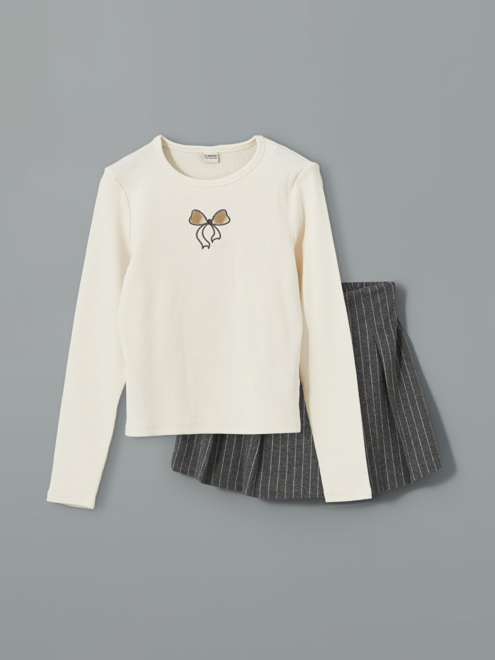 Crew Neck Girl's T-Shirt and Short Skirt -S50630Z4-FDH