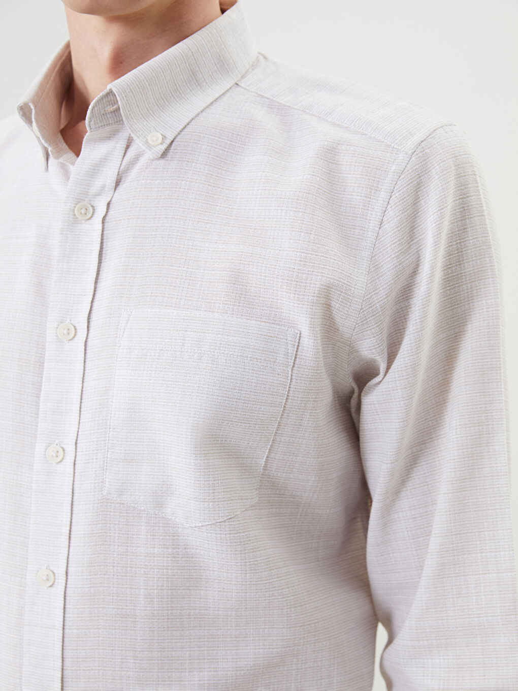 Regular Fit Dobby Pocket Men's Shirt -S50874Z8-GHA Regular Fit Dobby Pocket Men's Shirt -S50874Z8-GHA