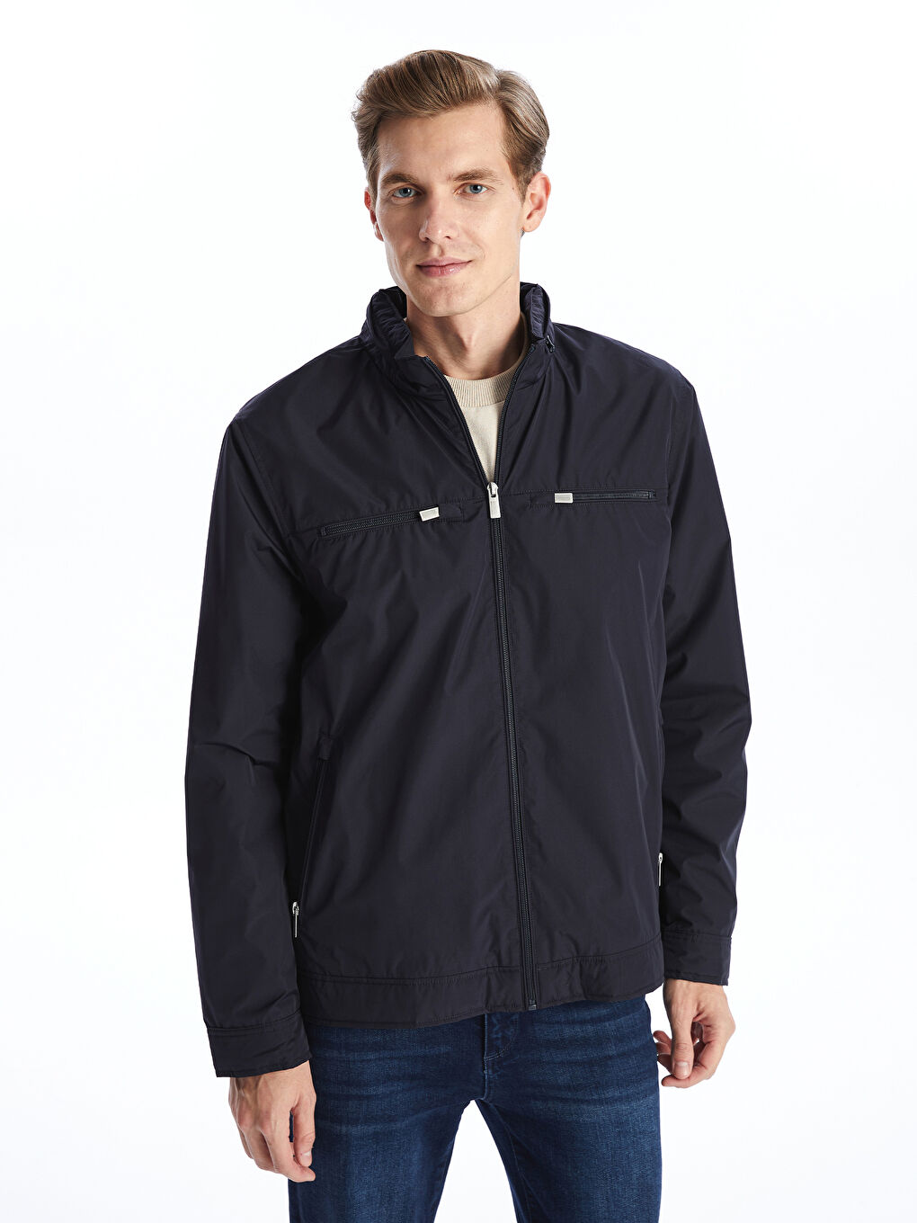 LC WAIKIKI Standard Fit Funnel Neck Men's Thin Coat