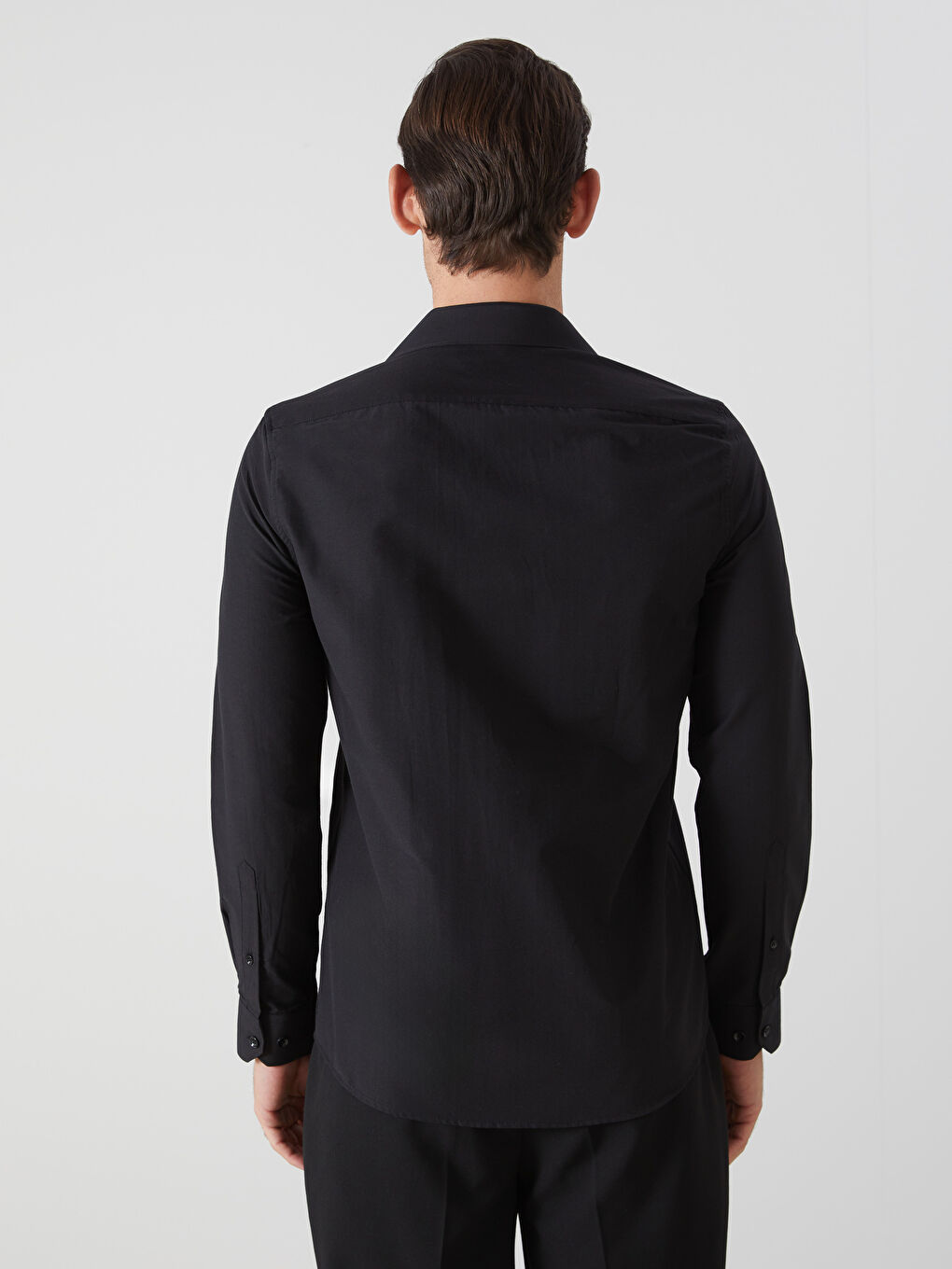 Slim Fit Long Sleeve Poplin Men's Shirt -S50981Z8-RQL
