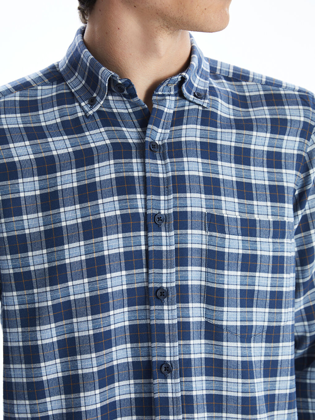 Regular Fit Long Sleeve Plaid Gabardine Men's Shirt Regular Fit Long Sleeve Plaid Gabardine Men's Shirt