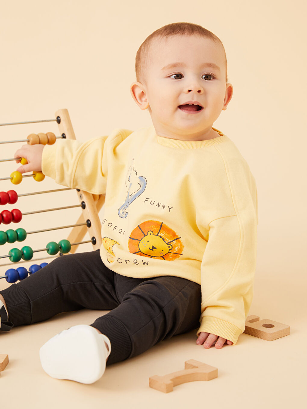 Crew Neck Baby Boy Sweatshirt and Tracksuit Bottom 2 Pack