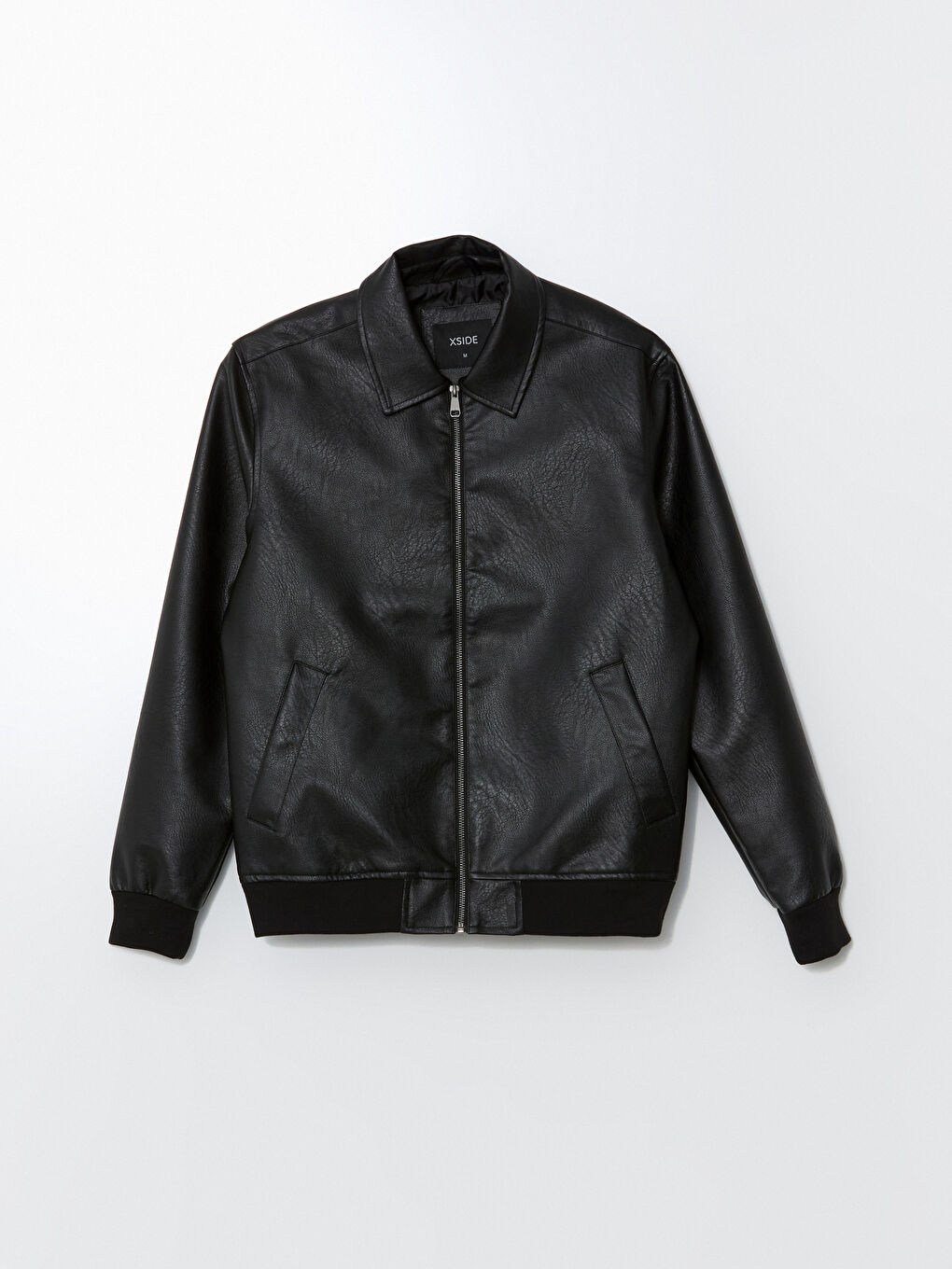 Slim Fit Men's Leather Look Jacket -S51461Z8-CVL - S51461Z8