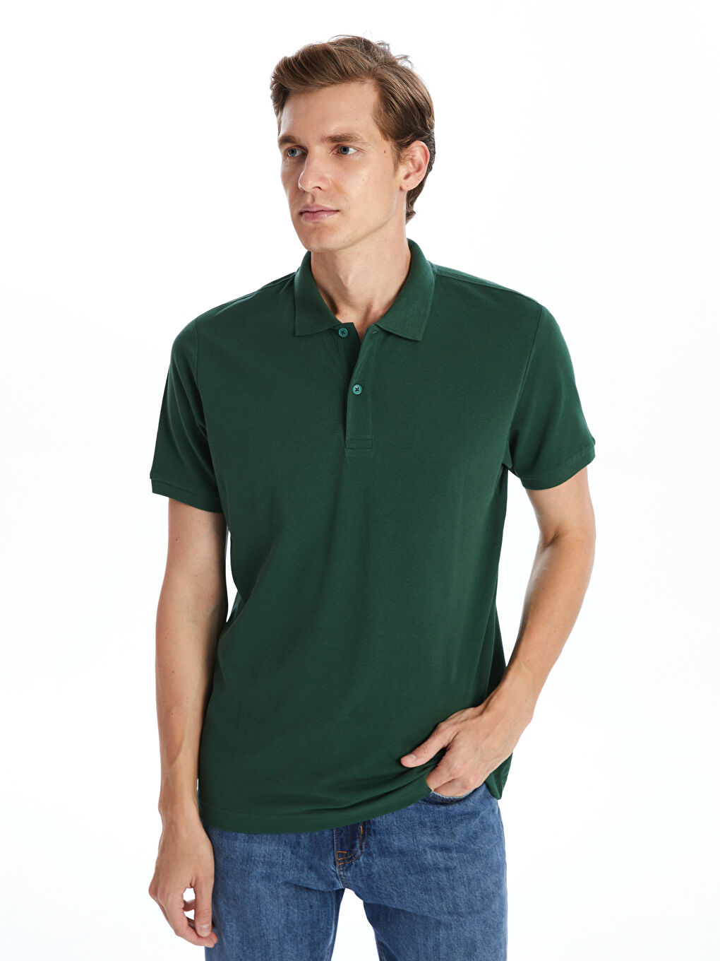 Polo Neck Short Sleeve Pike Men's T-shirt -S52213Z8-VEJ - S52213Z8-VEJ - LC  Waikiki