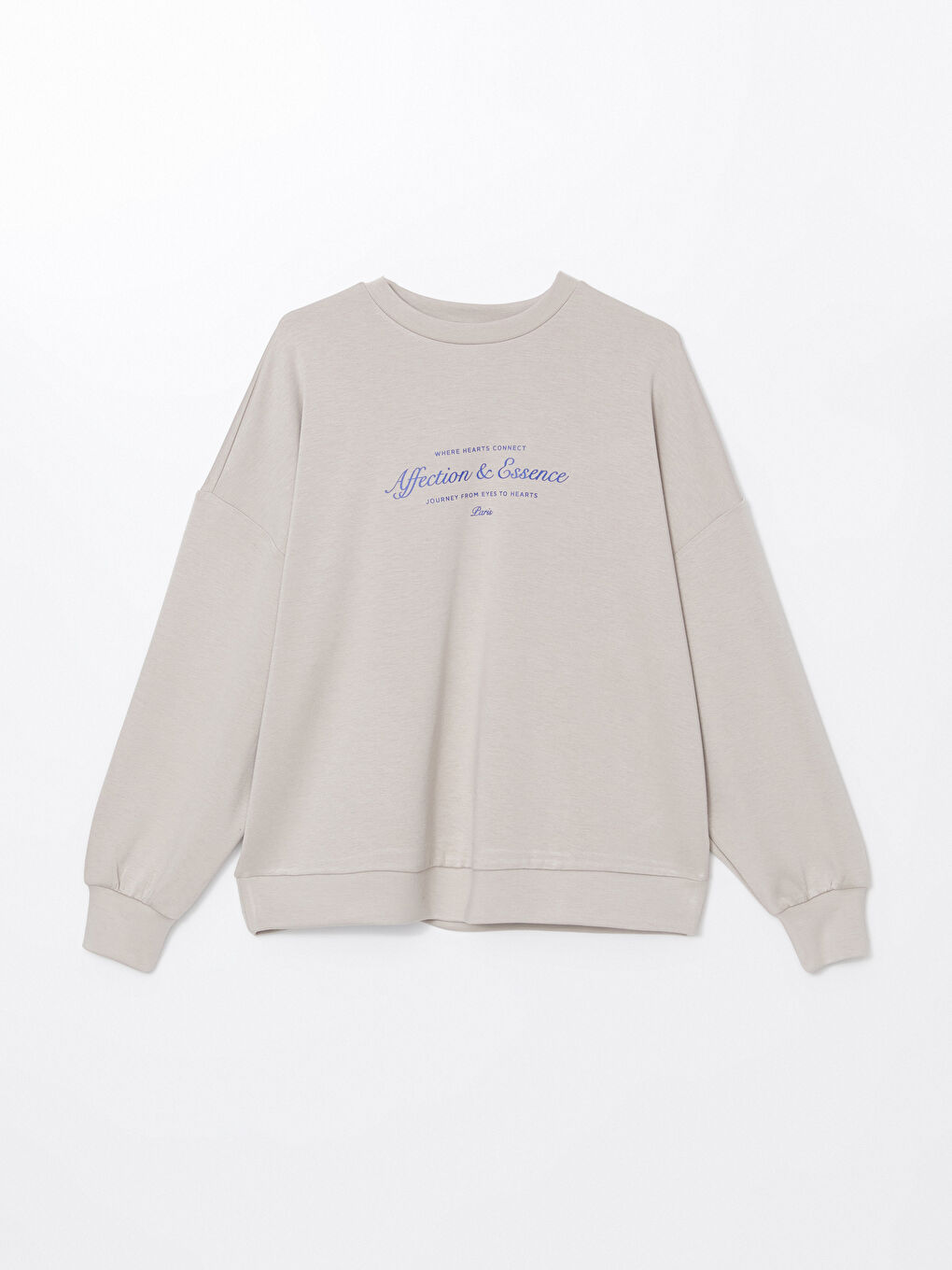 Crew Neck Printed Oversize Women's Sweatshirt -S52296Z8-FMC Crew Neck Printed Oversize Women's Sweatshirt -S52296Z8-FMC