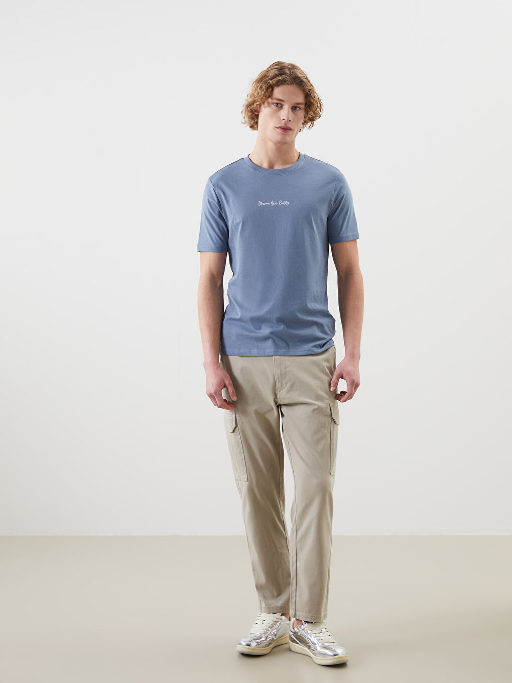 Crew Neck Short Sleeve Printed Combed Cotton Men's T-shirt