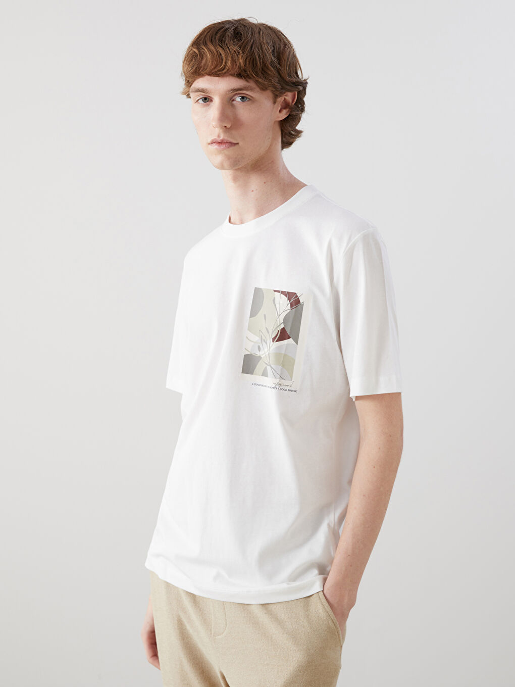 ランキングや新製品 Crew Neck T-shirt Men's Cotton Combed Printed Sleeve Short その他