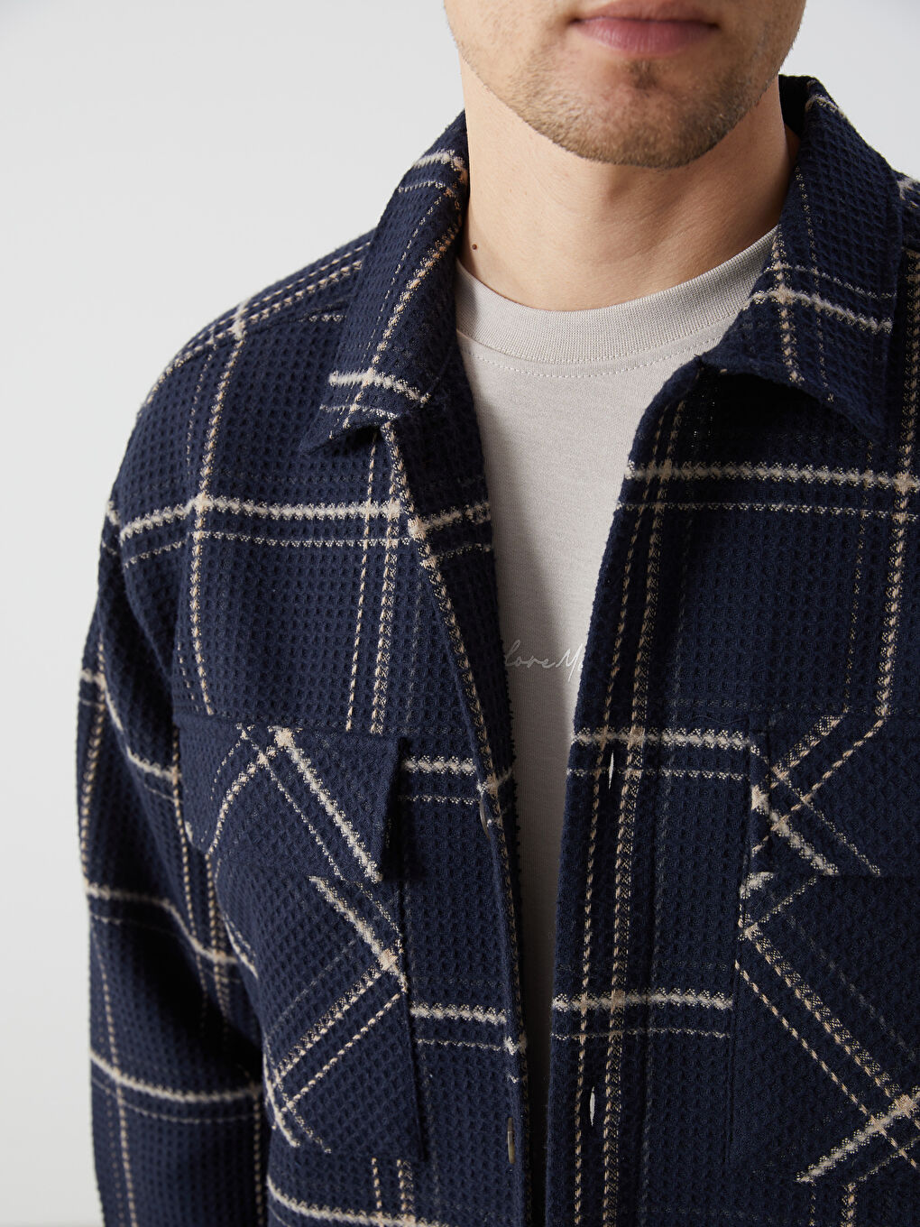 Regular Fit Long Sleeve Plaid Men's Shirt Jacket -S53536Z8