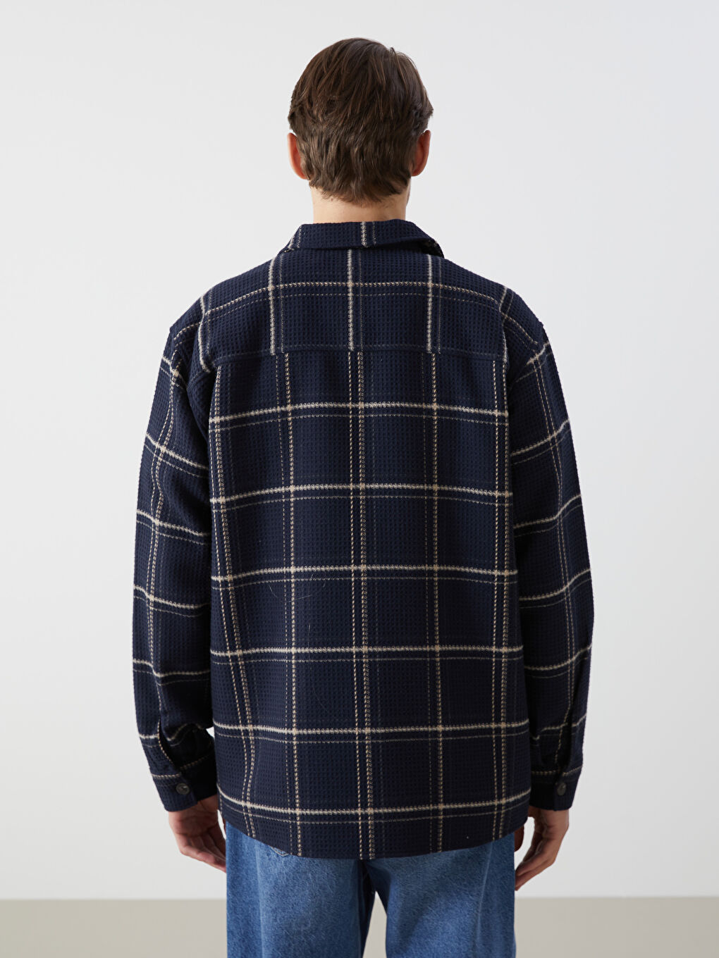Regular Fit Long Sleeve Plaid Men's Shirt Jacket -S53536Z8