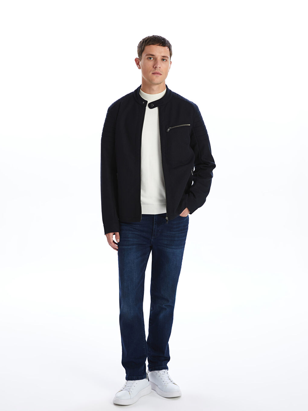 LC WAIKIKI Slim Fit Biker Neck Men's Coat -S53714Z8-RFG