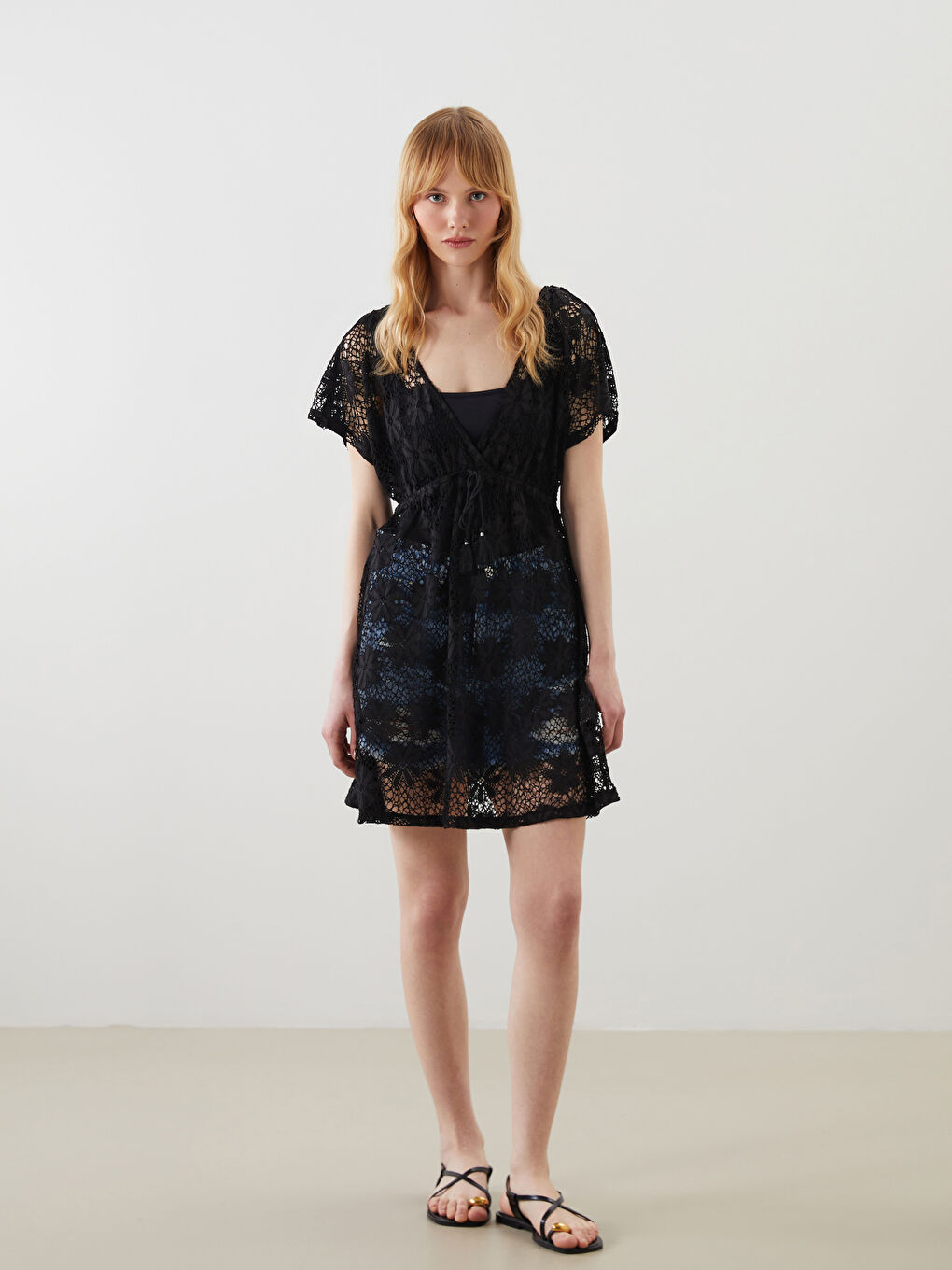 LC WAIKIKI Double Breasted Lace Women's Beach Dress
