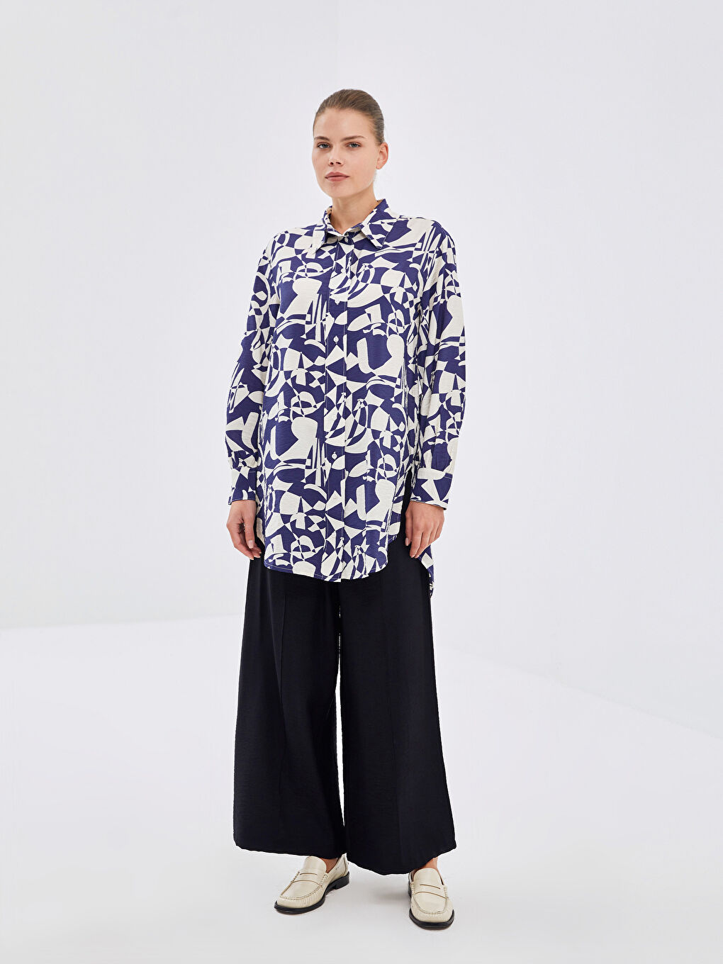 新品 Patterned S54495Z8-LQQ - -S54495Z8-LQQ Tunic Shirt Women's ウェア
