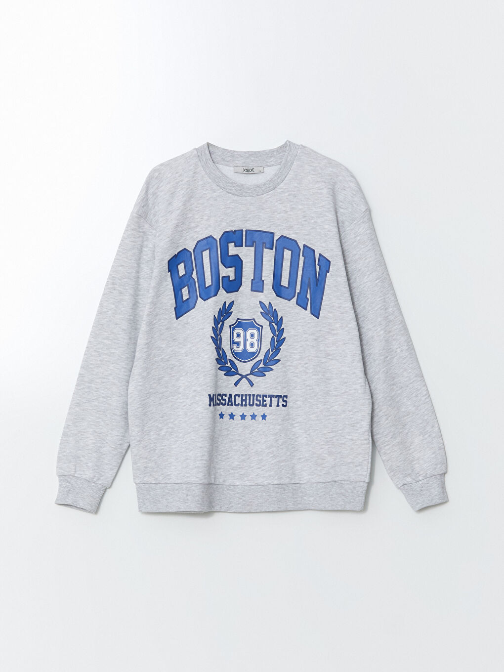 Crew Neck Boston Printed Women's Sweatshirt -S54701Z8-LAL Crew Neck Boston Printed Women's Sweatshirt -S54701Z8-LAL