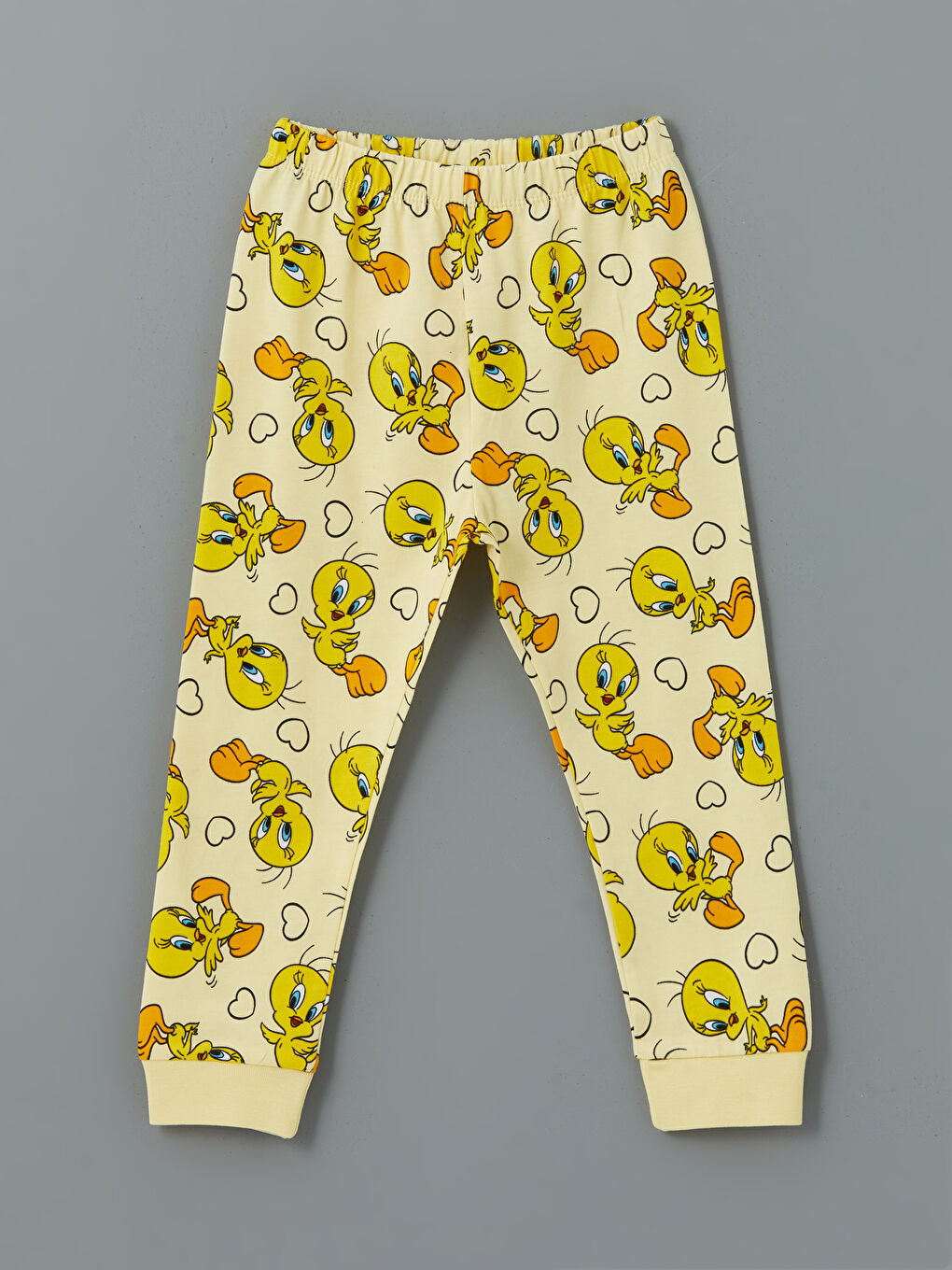Crew Neck Tweety Printed Baby Girl Pajamas Set -S54745Z1-FDU Crew Neck Tweety Printed Baby Girl Pajamas Set -S54745Z1-FDU