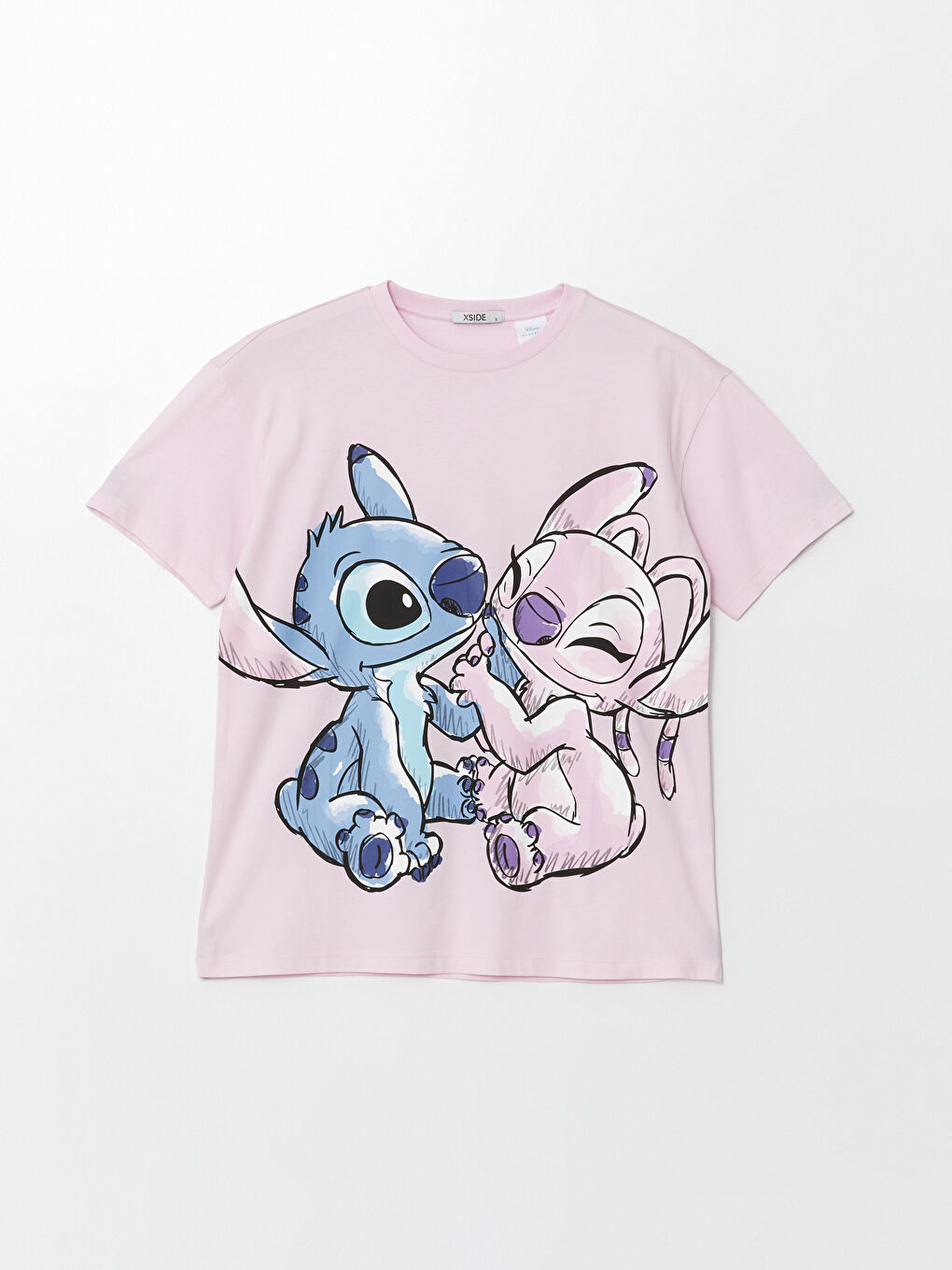 Crew Neck Lilo & Stitch Printed Short Sleeve Women's T-Shirt