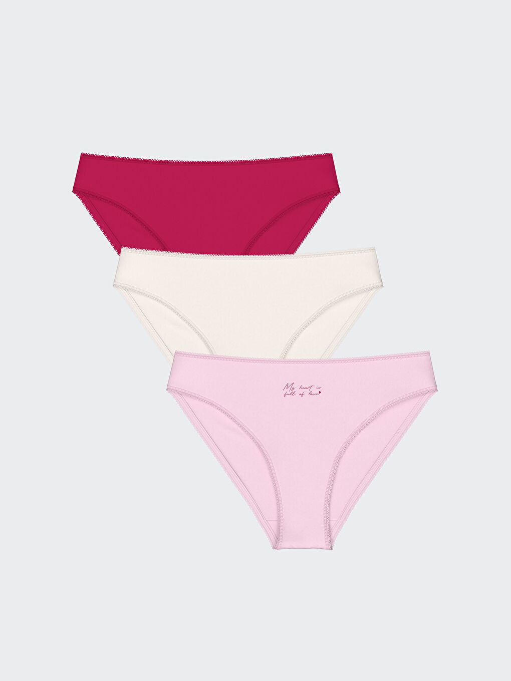 Printed Bikini Briefs 3 Pack -S55349Z8-KYW - S55349Z8-KYW - LC Waikiki