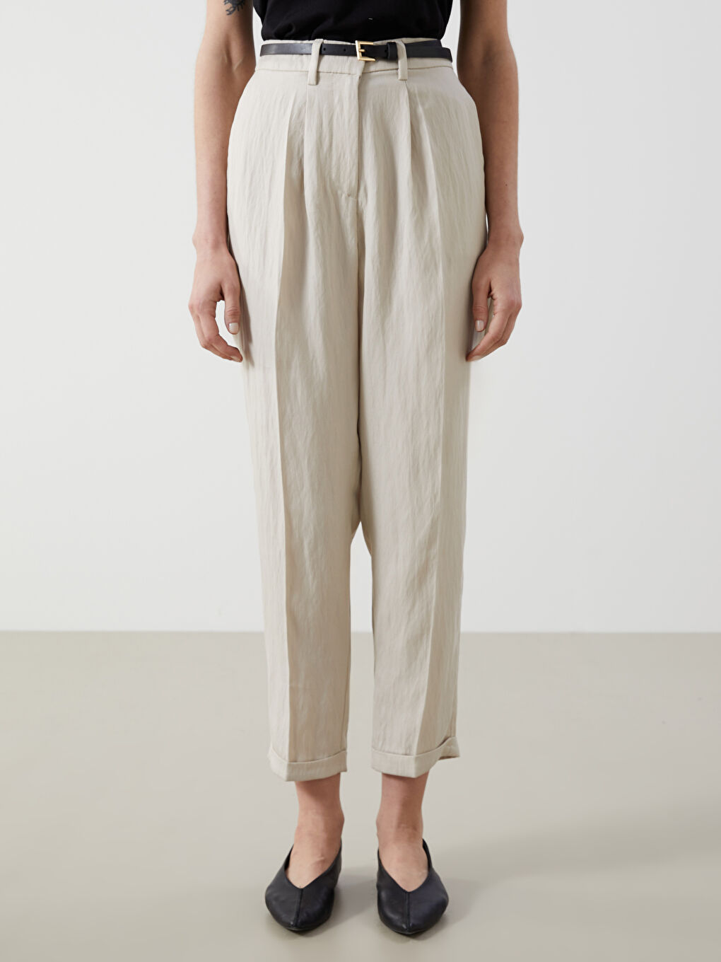 Woman BEIGE Trousers -S55568Z8-FGB - S55568Z8-FGB - LC Waikiki