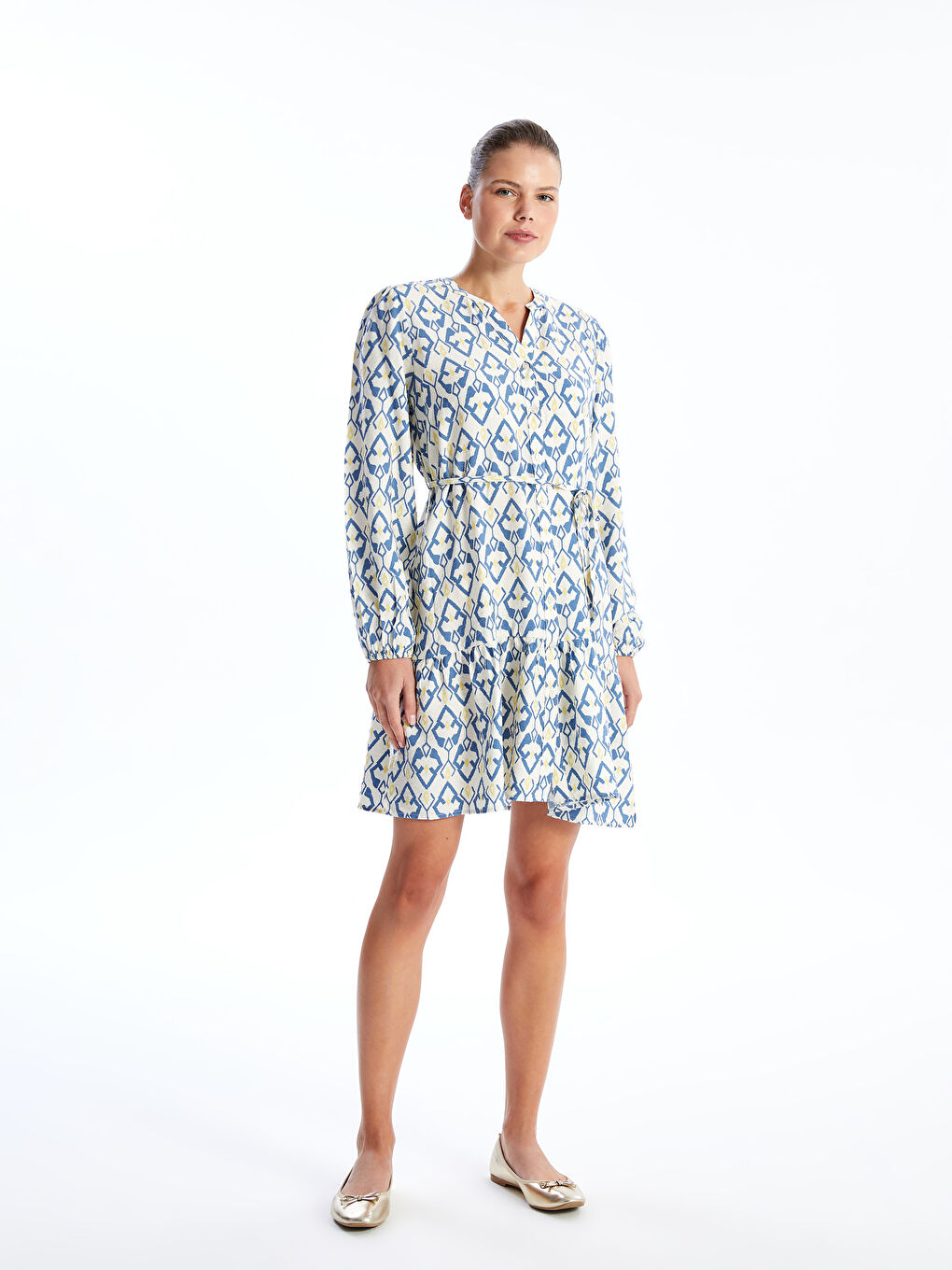 Crazy Collar Patterned Women's Shirt Dress -S55849Z8-LQQ