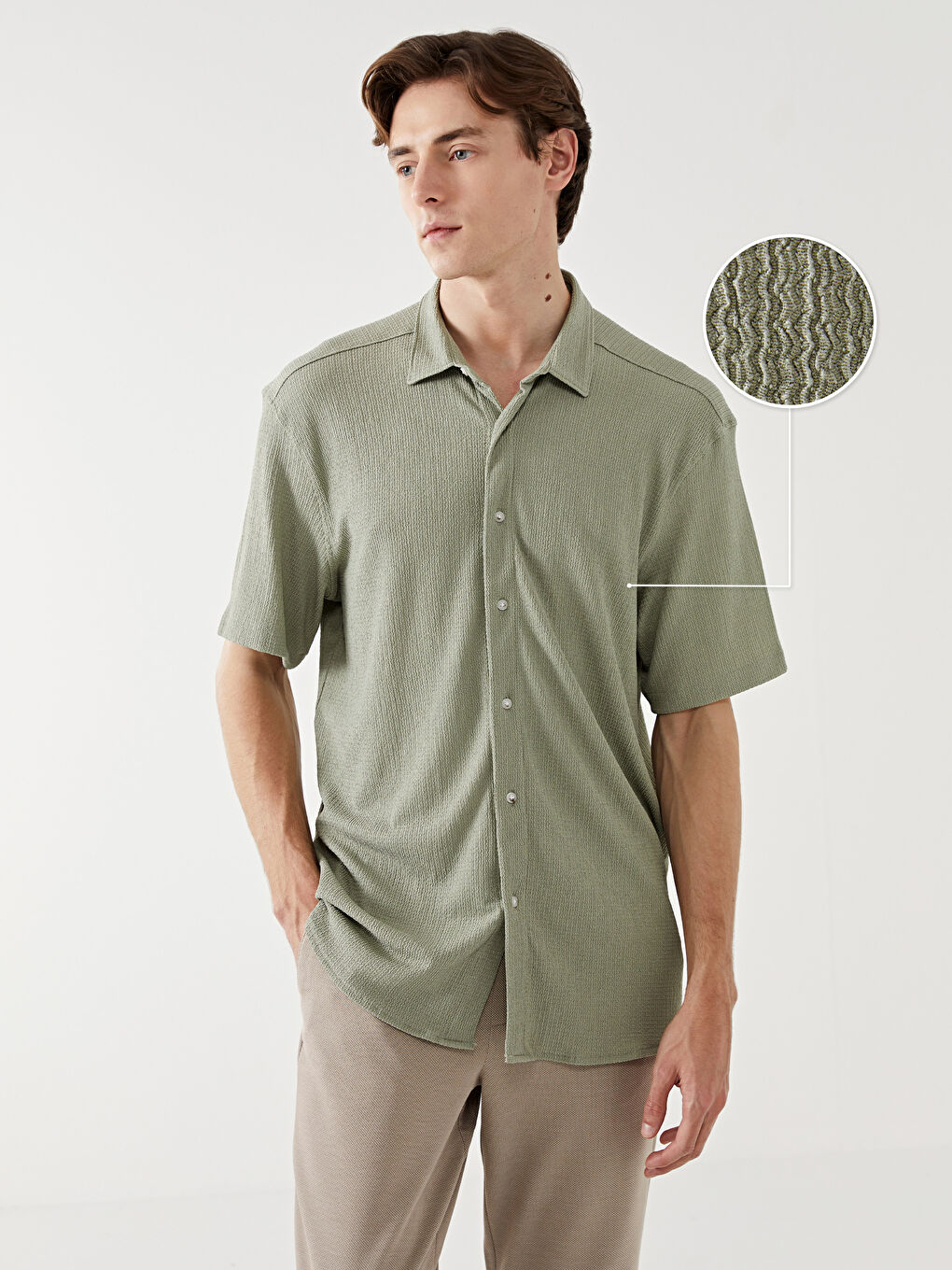 【2plan】Vert wrinkle check short sleeve shirt Van Heusen Men's Wrinkle Free Short Sleeve Button Down Check