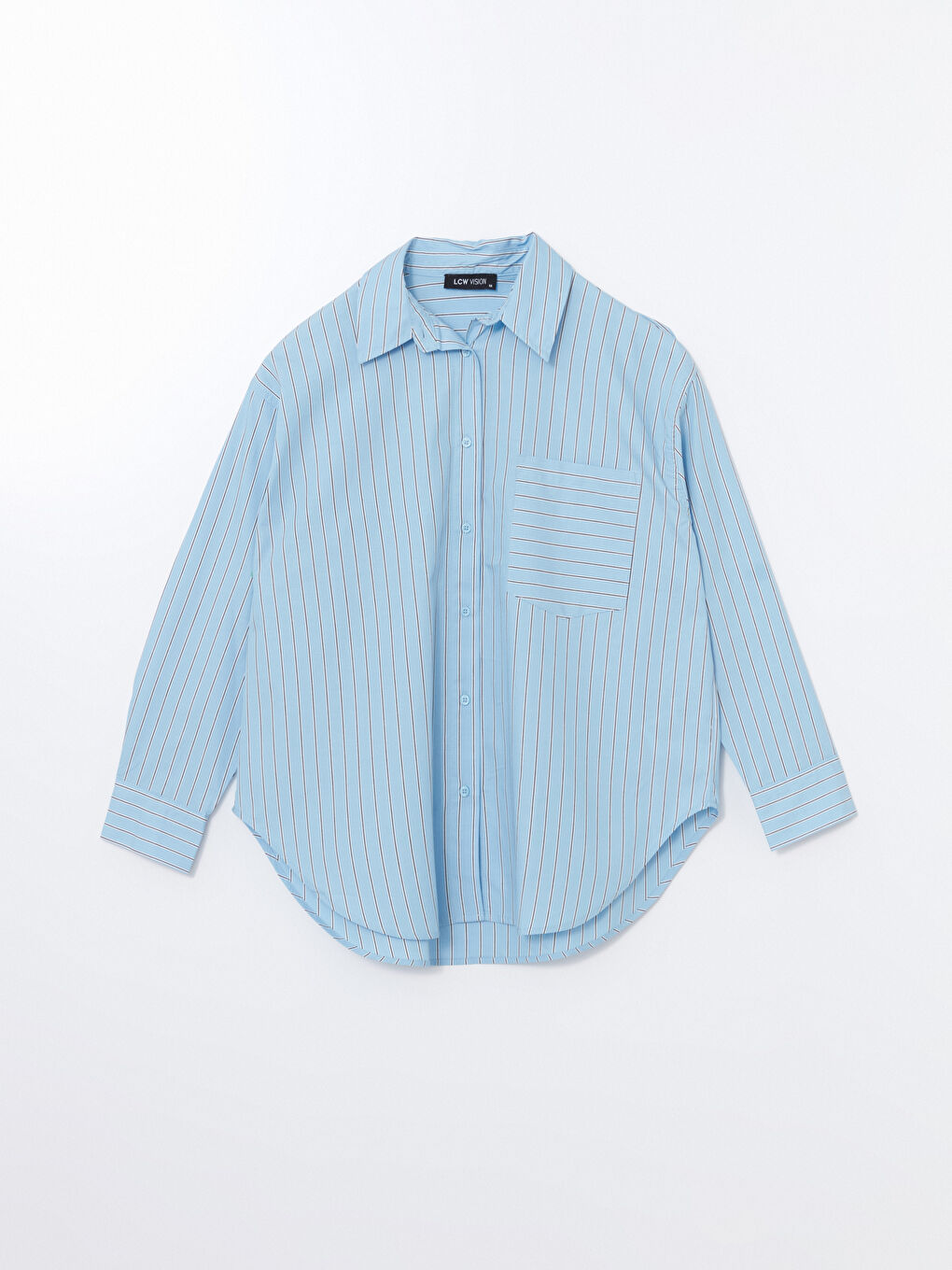 Striped Oversize Poplin Women's Shirt -S57218Z8-LEN