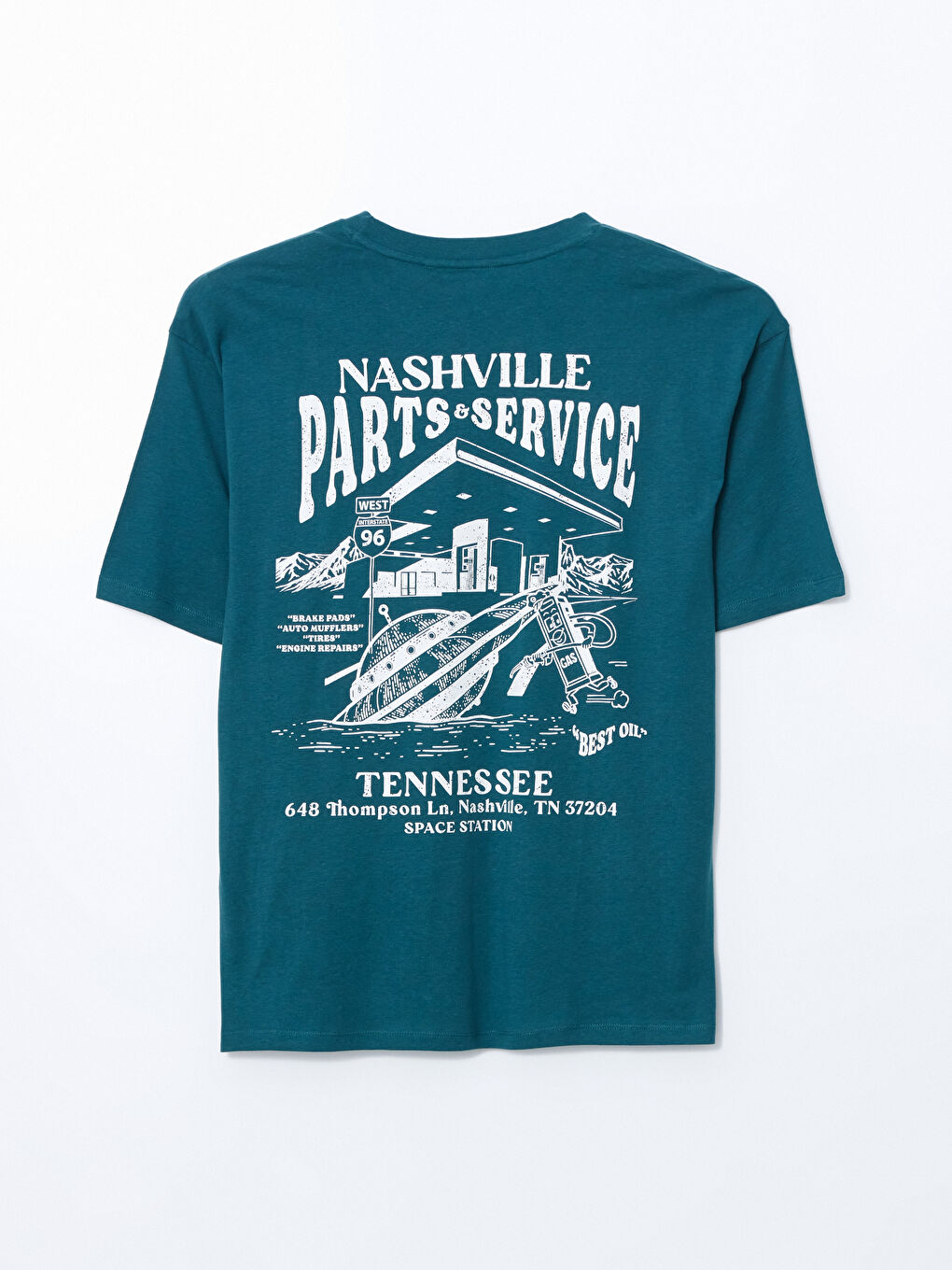 ≪超目玉★12月≫ Printed Tennessee Neck Crew Combed T-Shirt Men's Cotton 洋書